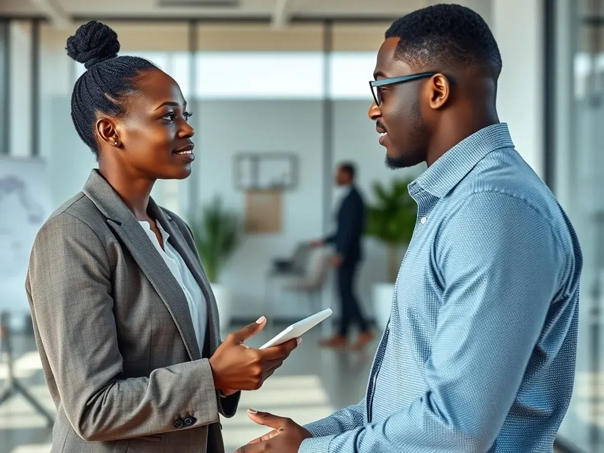 Career adviser speaking with a professional client